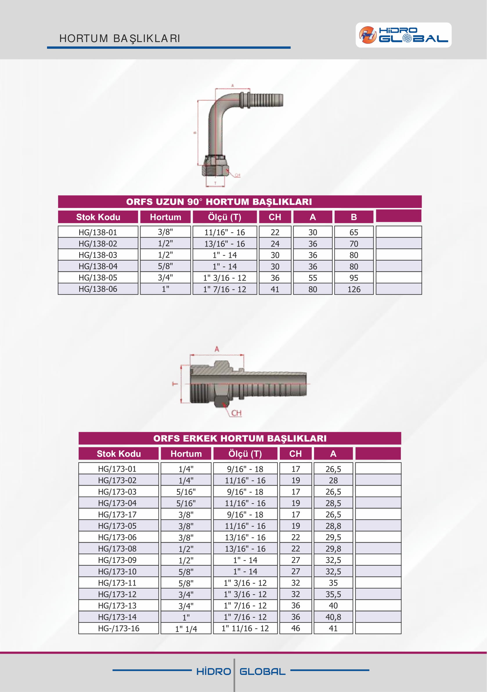 ORFS UZUN  HORTUM BAŞLIKLARI